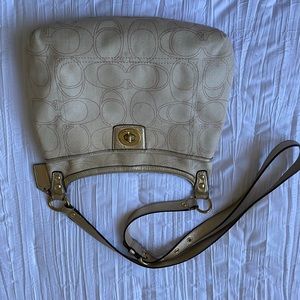 Coach purse cream and gold